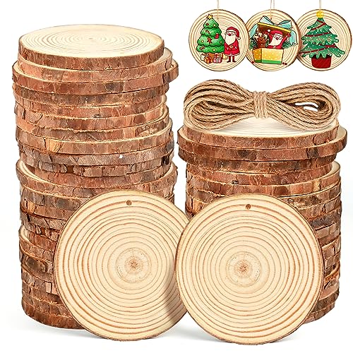 Tranches de bois pré-percées pour créer vos décorations de Noël et de table