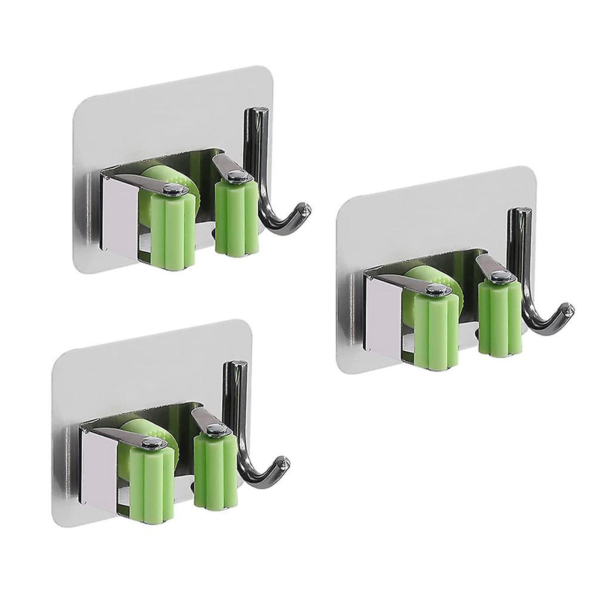 JIALTO 3 Pcs Stainless Steel Broom Holder with Hook - Wall Mounted Adhesive Storage for Brooms and Mops, Organize with Ease (B0CQVHR6SW) Amazon Price History, Amazon Price Tracker