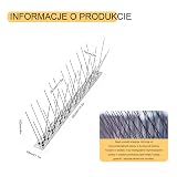 OFFO Kolce przeciw ptakom z podstawą ze stali nierdzewnej, kolce gołębie dla dachów i okien, system odstraszania kruków, małych ptaków, pokrycie 4,1 m