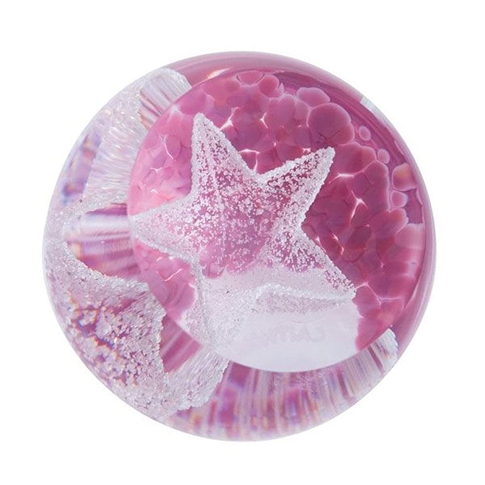 Caithness Glass U18111 Briefbeschwerer, Motiv Little Stars, Pink