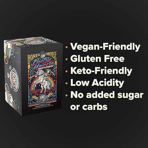 Miniatura 4 de Bones Coffee Company - Cápsulas de café con sabor a Electric Unicorn Fruity Cereal, 12 cápsulas de café de una sola porción, compatibles con
