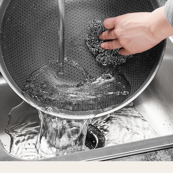 Image of 12-Pack Fine Steel Wire Balls Kitchen Stain Removal Dishwashing Pot Brush Steel Wool Wire Scrubber
