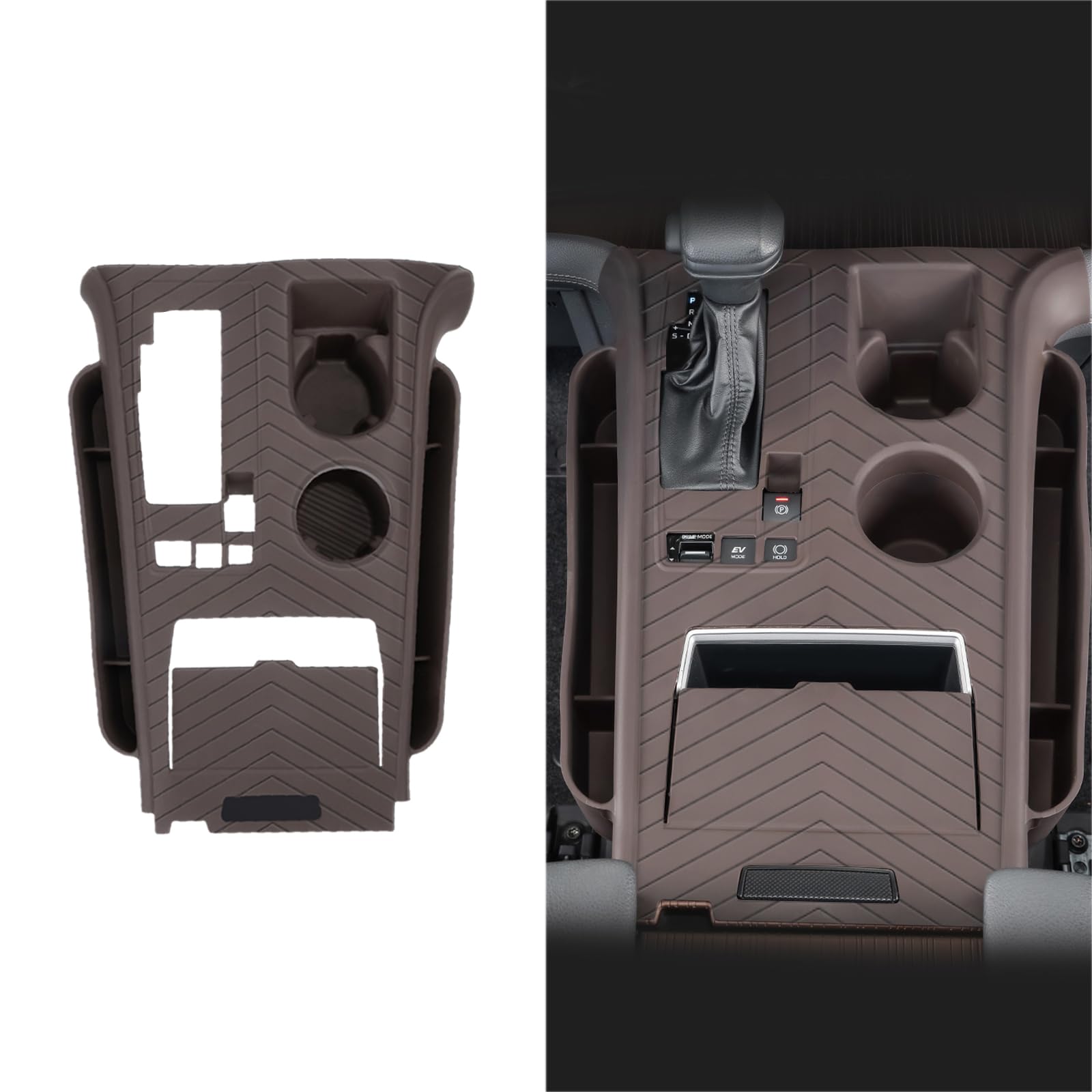 Photo 1 of akkuangtu Silicone CenterWater Cup Holder&Protective Cover Pad & Cup Insert for Interior Decoration,for Toyota Sienna 2025 2024 2023 2022 2021,Car Anti-Scratching Protective Cover (Brown)