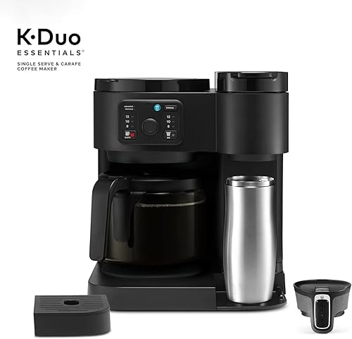 Miniatura 9 de K-Duo Essentials - Cafetera para bebidas calientes y heladas, cafetera KCup de una sola porción y jarra de café por goteo de 12 tazas, depósito de