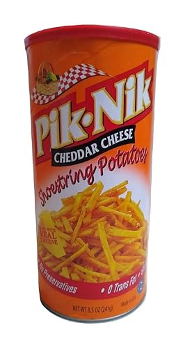 Pik Nik Cheddar - Patatas con queso cheddar, 8.5 onzas, paquete de 2