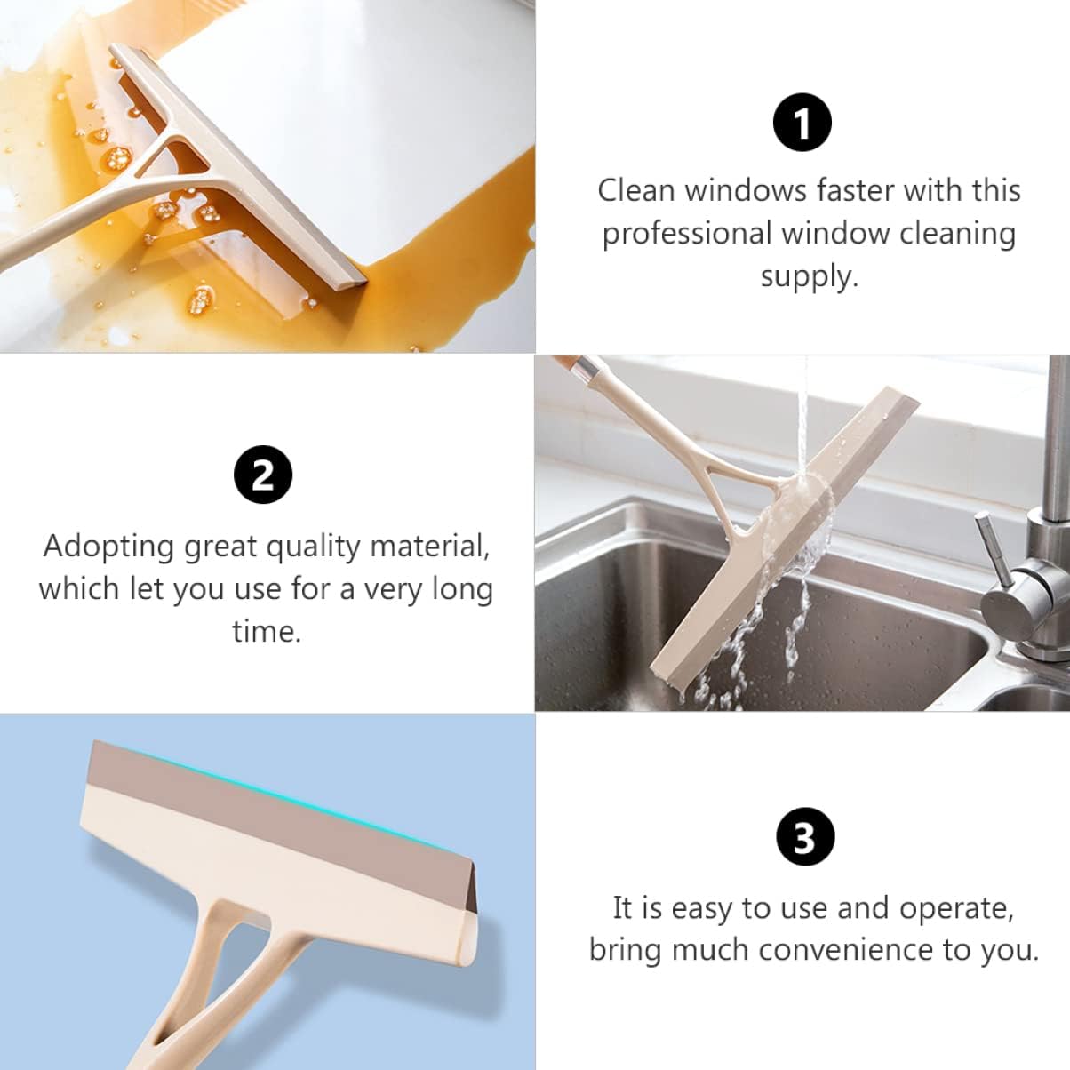 FOMIYES 1Pc Durable Window Cleaning Tool with Handle Multi Functional Bathroom Wiper Car Windshield Squeegee for Easy Cleaning Non Slip Grip for Comfort
