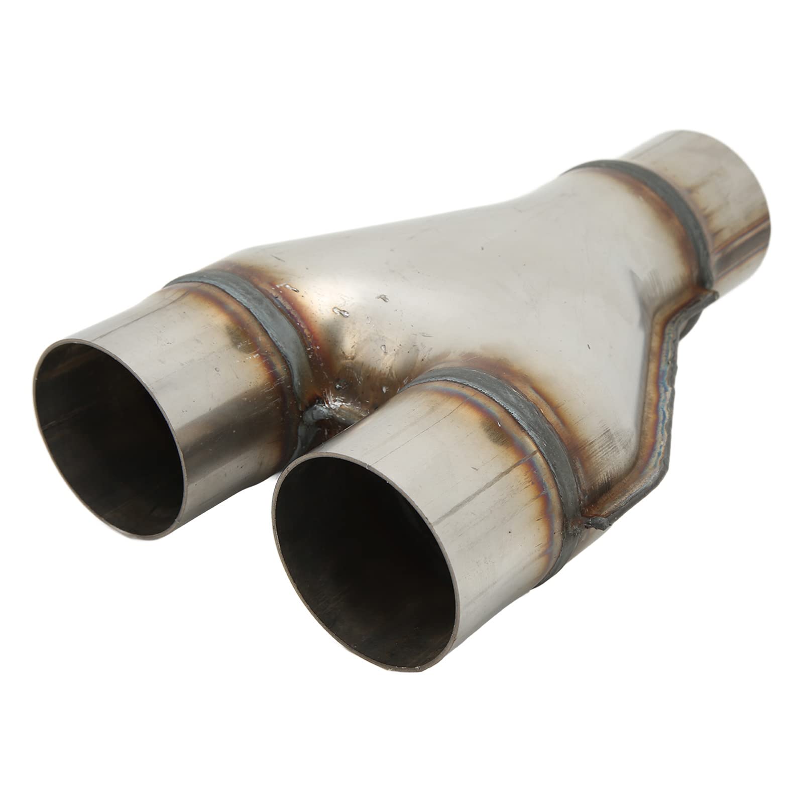 Embouts de Tuyau D'échappement en Forme de Y, en Acier Inoxydable, 1 Entrée 2 Sorties, Embout de Silencieux Universel, Décoratif et Facile à Installer (Diamètre intérieur de 76 mm)