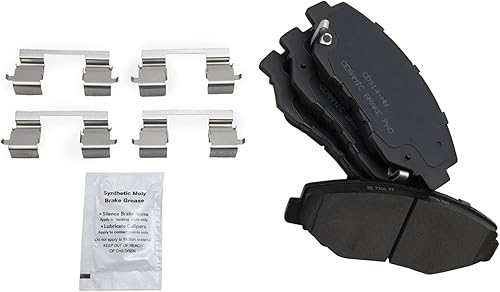 Miniatura 5 de TRQ Kit de pastillas de freno y rotor de cerámica delantera con productos químicos compatibles con Honda CR-V CRV 05-06