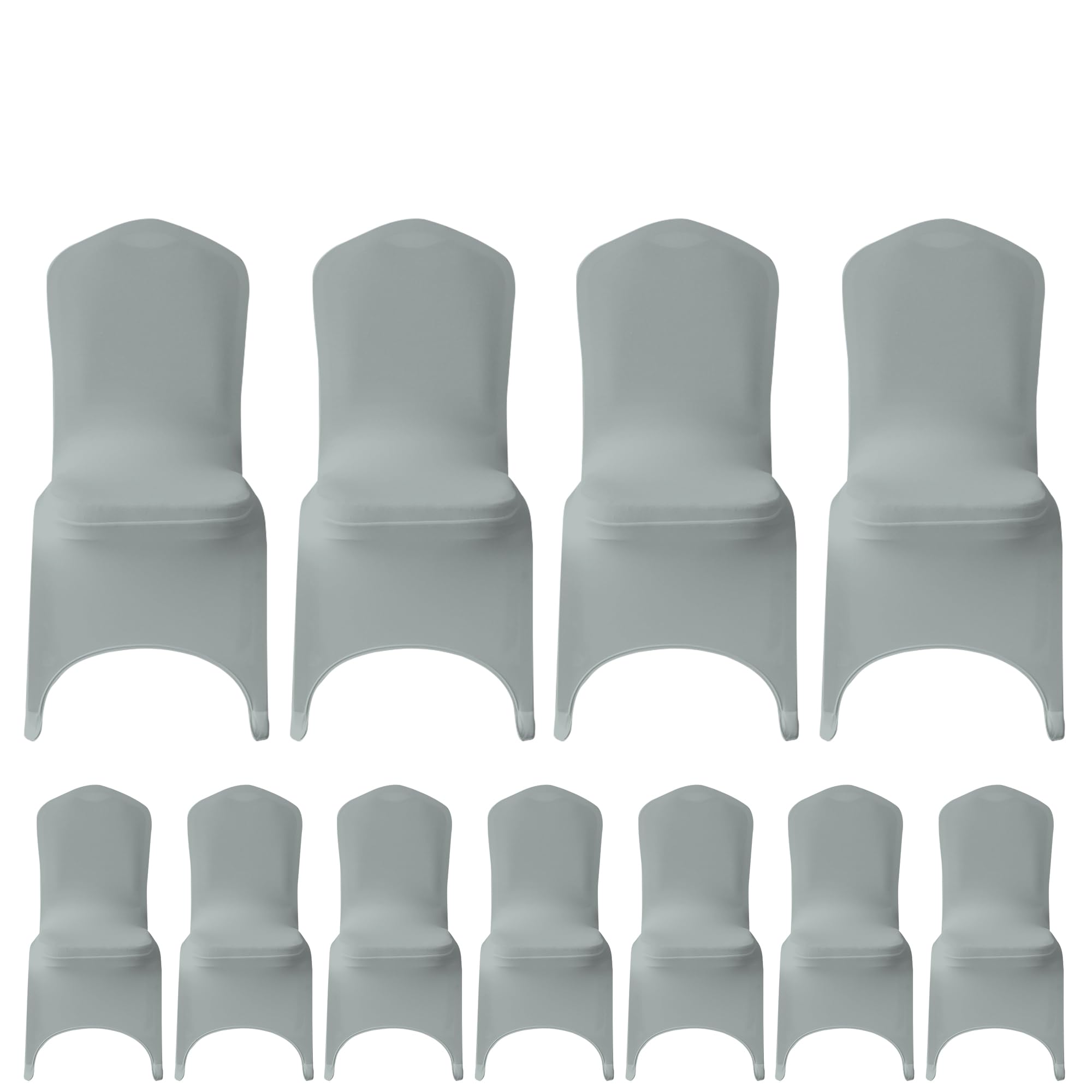 WedDecor Universal Wedding Chair Covers, 10Pcs Silver Spandex Stretch Dining Chair Slipcovers, Washable Banquet Chair Covers for Parties, Events & Celebrations โ image 1