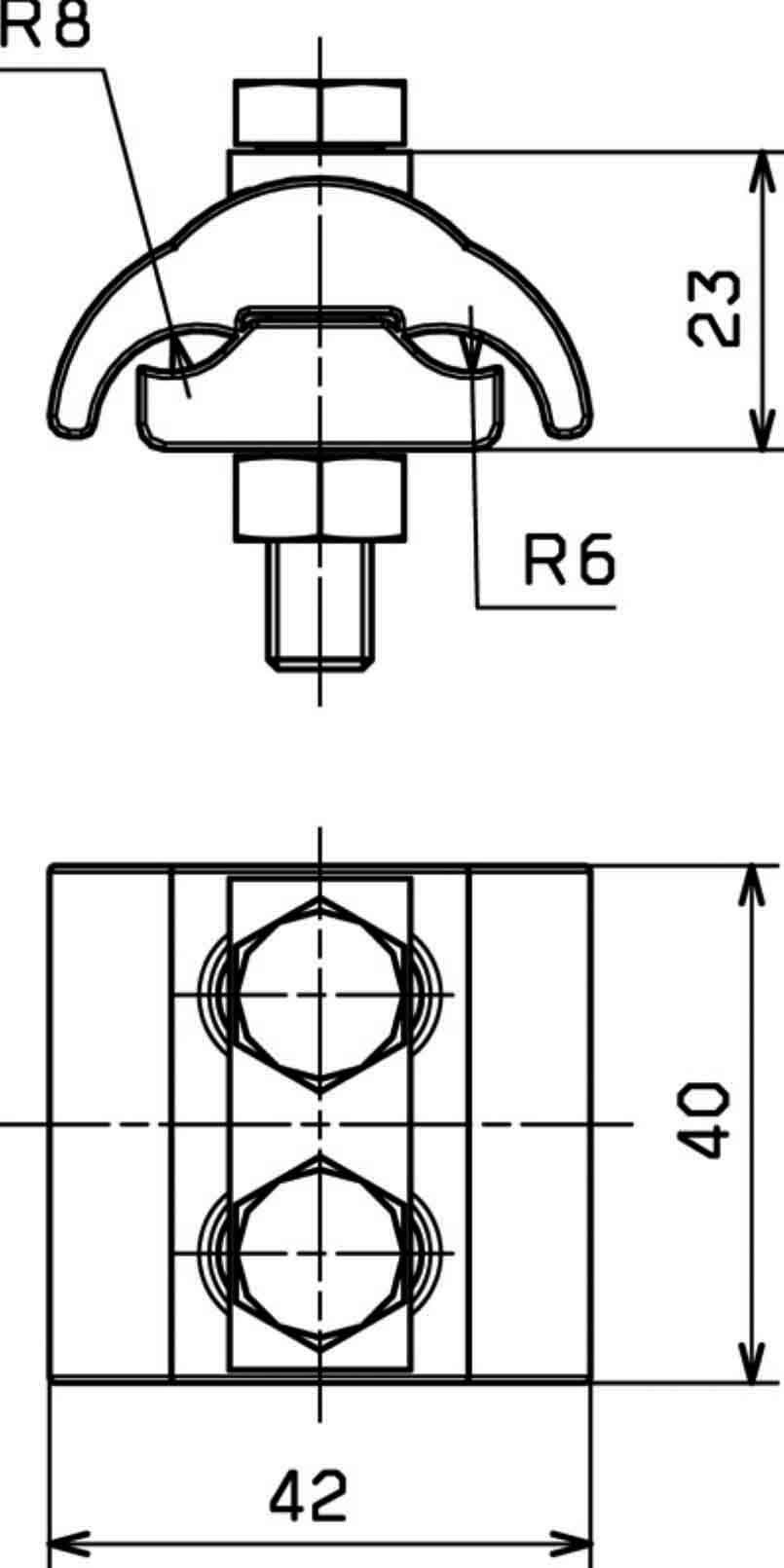 Dehn 306100 Parallel Anschluss 5 – 12,5/16 – 95 mm2 Kupfer
