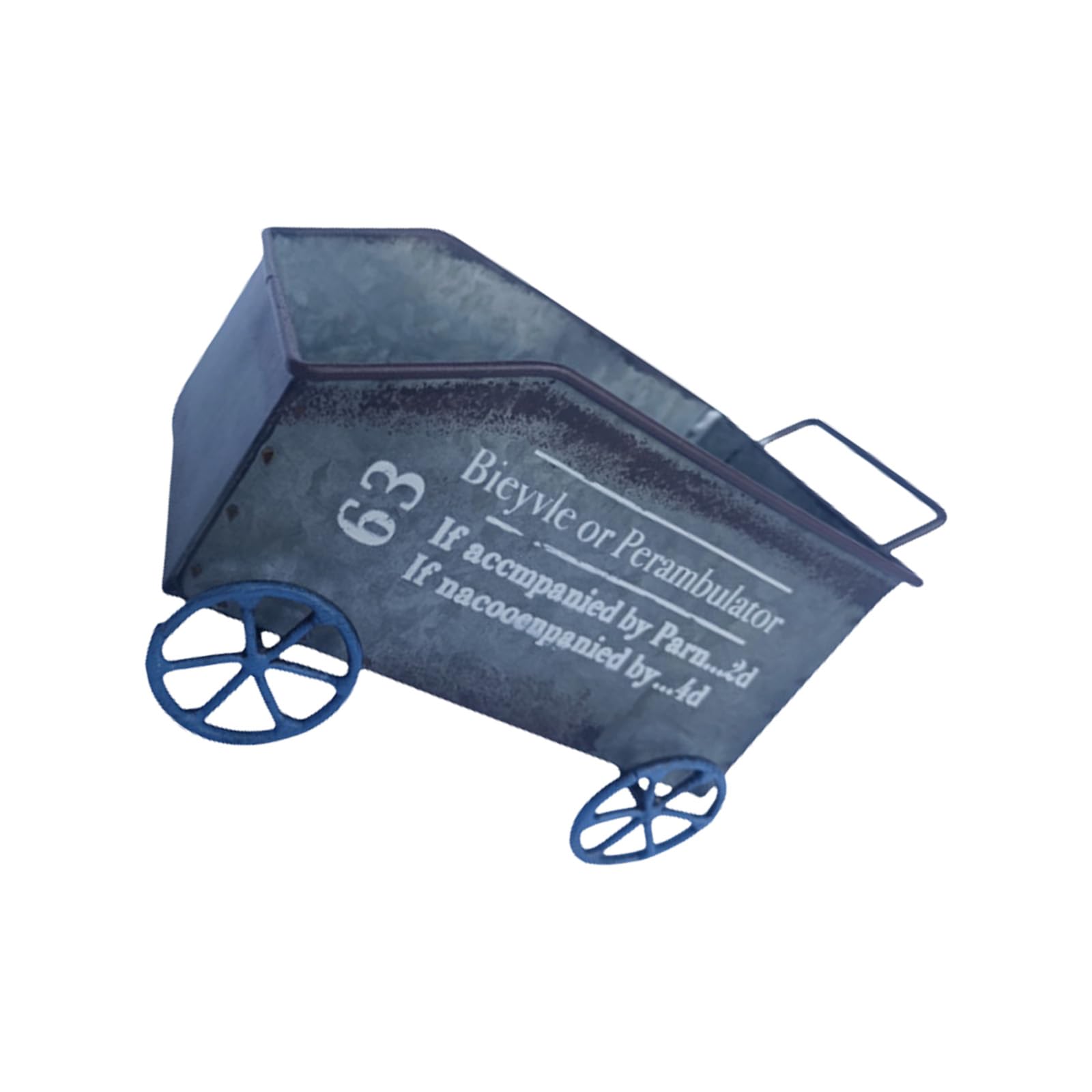 Iron Planter Cart for Backyard Patio, Decorative Garden Wheelbarrow Plant Container Iron Vintage Small Planter Flower Pots Cart Home Garden Wheelbarrow Decoration for Backyard Patio Plant Display