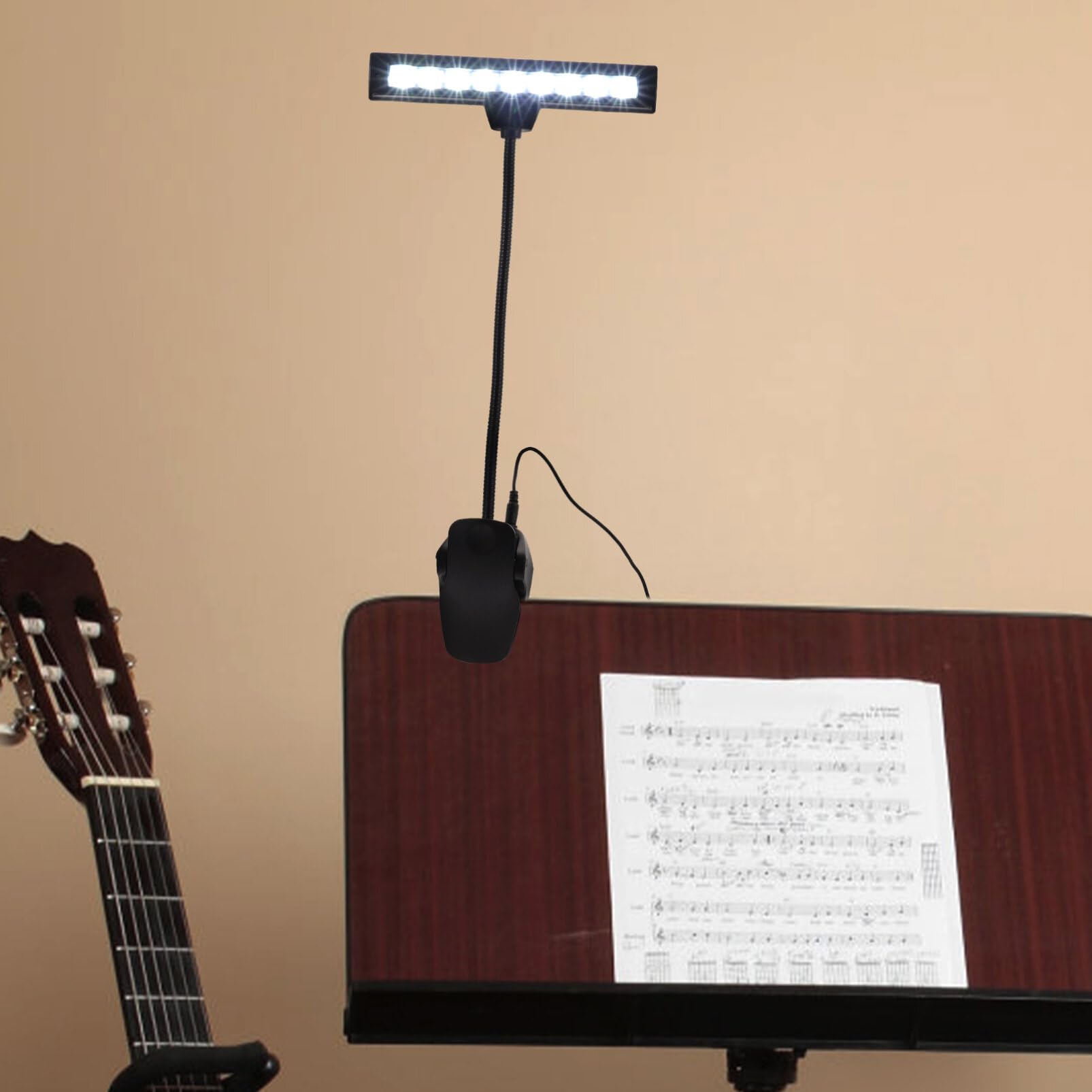 SUPVOX pince-pupitre pour musique lumière d'orchestre - lampe de lecture réglable lampe de bureau USB à 9 DEL brillantes avec cordon USB pour la lecture djs artistes travaux manuels