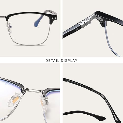 Miniatura 7 de GUZTAG - Lentes de bloqueo de luz azul, anteojos cuadrados para computadora para mujereshombres, marco de anteojos antifatiga ocular, gafas de juego