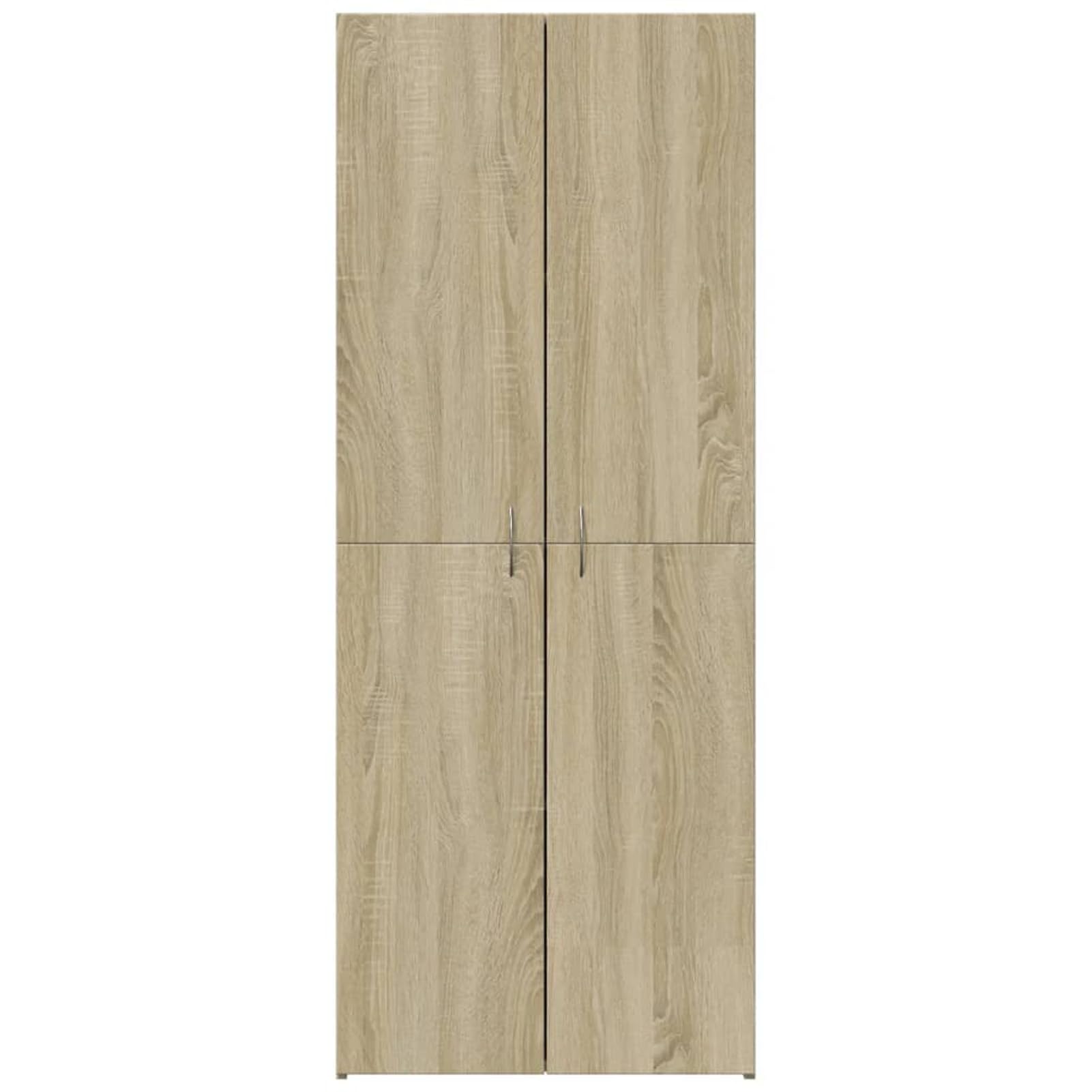 Homgoday Aktenschrank Sonoma-Eiche 60x32x153 cm Holzwerkstoff - 4 Fächer, stabil & staubfrei, für Büroorganisation Model3276646