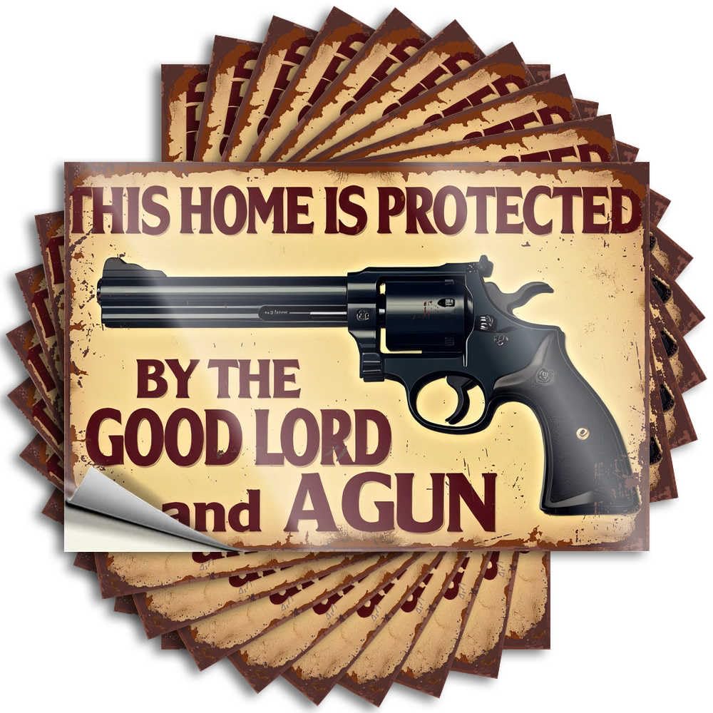 Abipuir - Funny Home Security Stickers: 10 x Car Stickers (12 x 18 cm)