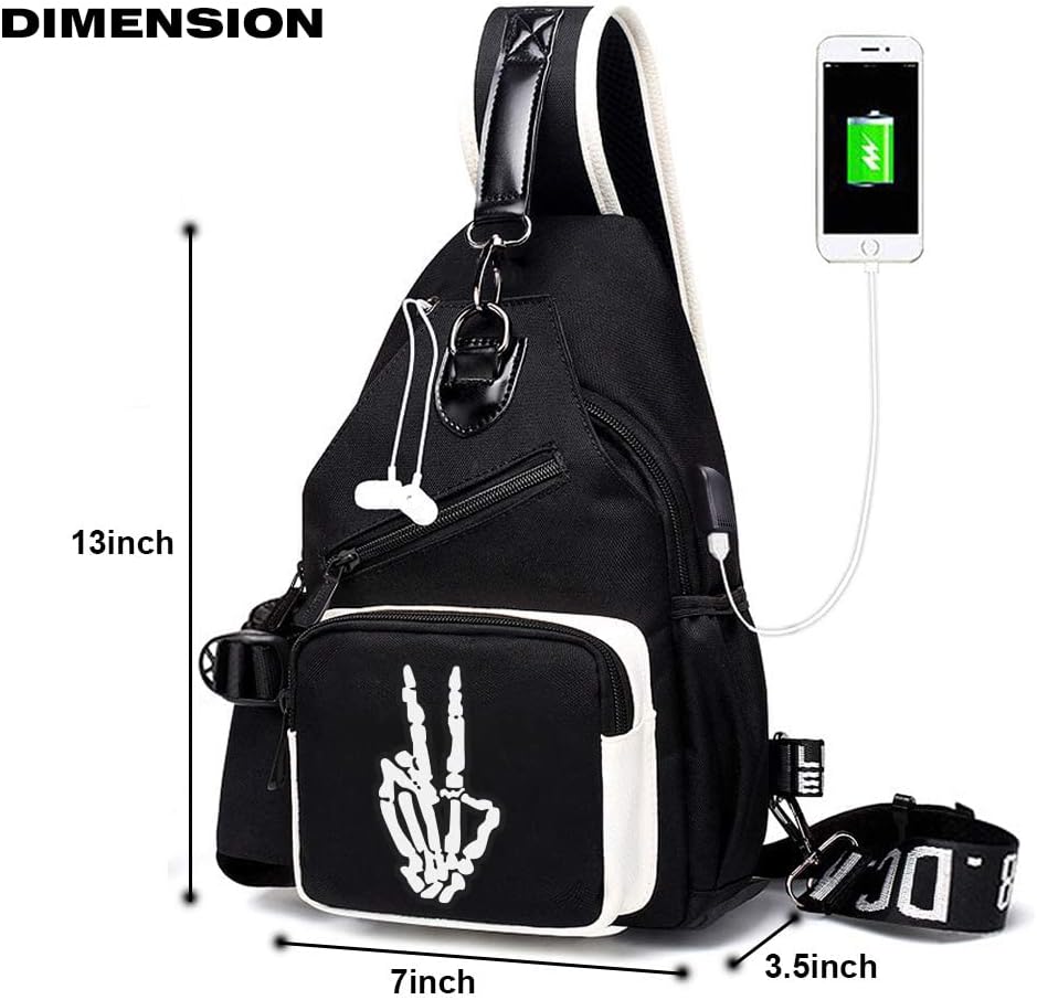 Casual Sling Bag for Boys Men, Small Chest Pack for Travel Sport College School