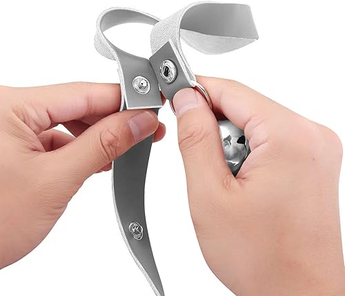 Miniatura 63 de Timbres de cuero para perro para perilla de puerta/entrenamiento para ir al aire libre, ajuste de longitud, campana colgante de entrenamiento