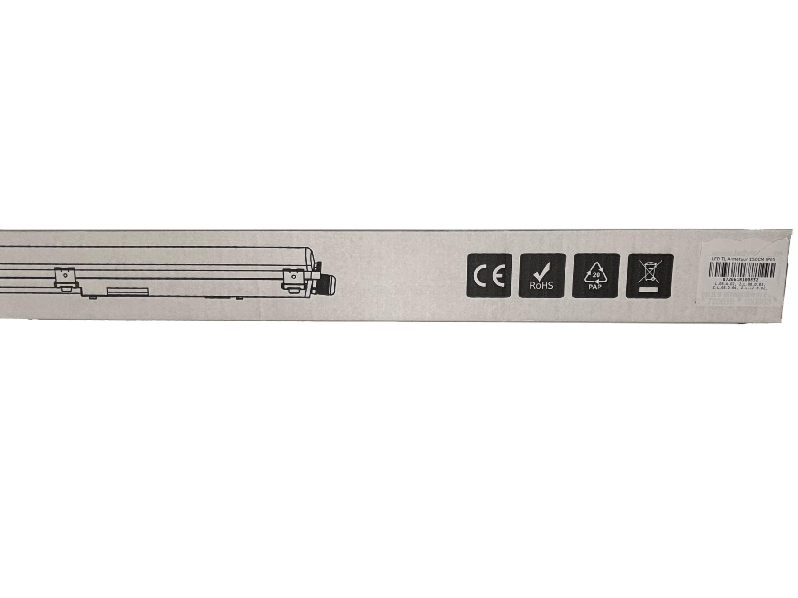 Ledvion - Boîtier de Reglette, 150cm, IP65, Sans tube LED, éclairage de garage, entrepôt, d'atelier, lampe de cave