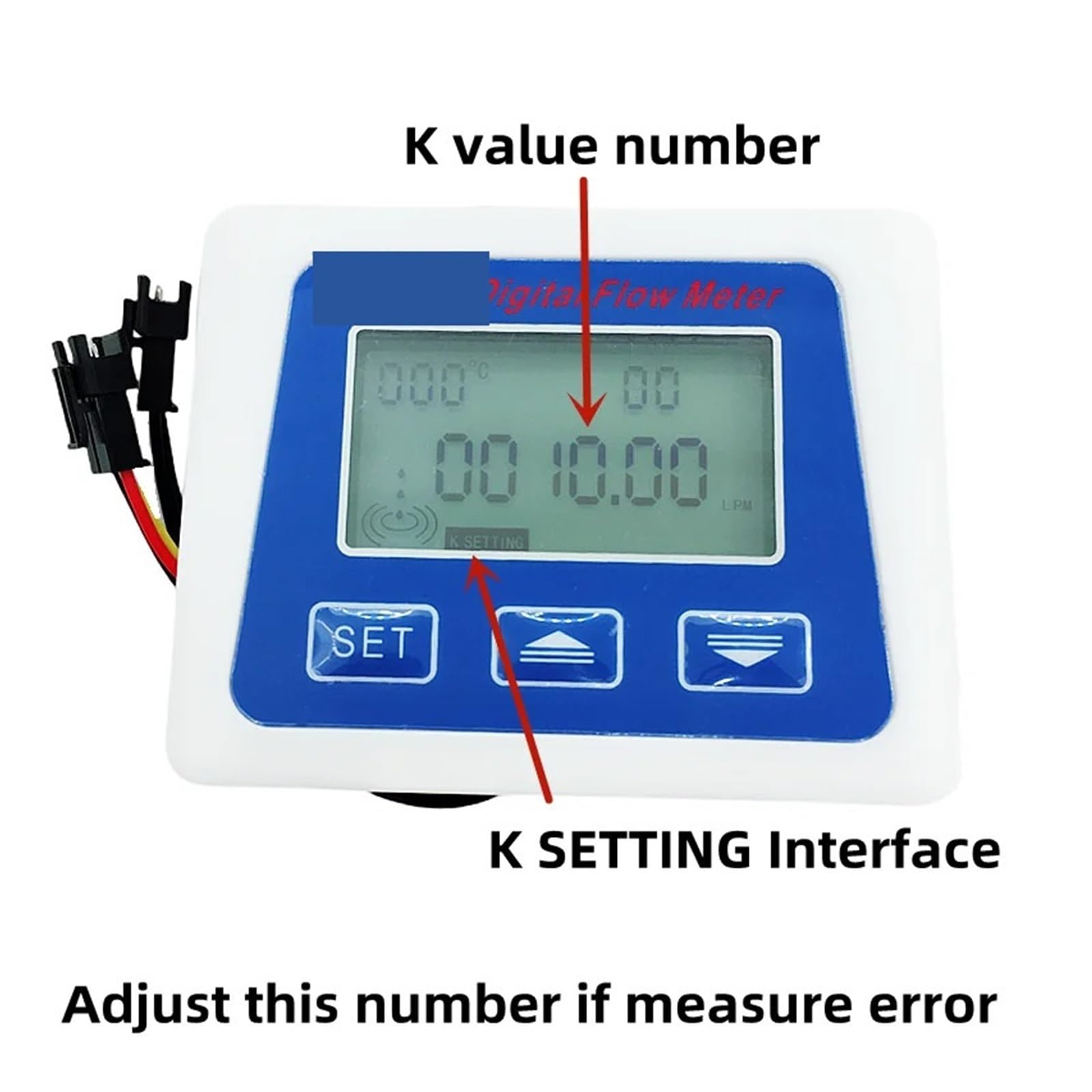 Alta Sensibilidad Medidor de Sensor de Flujo de Agua con pantalla LCD Digital, medidor de flujo, totalímetro con contador de flujo de turbina de 3/8 "/1/4" Medidas precisas(1-4 quick fit)