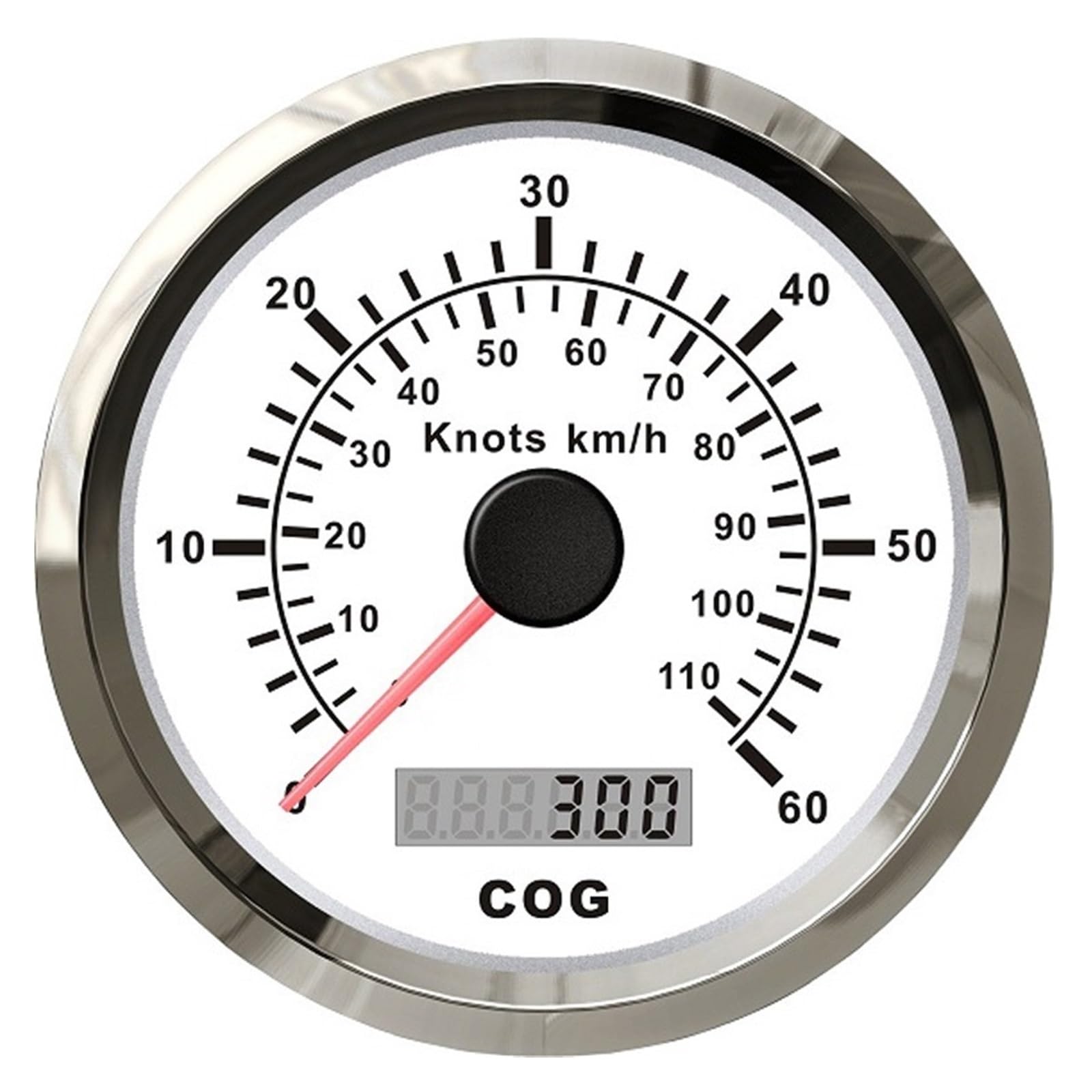 Digital Speedometer, Auto Modified 85mm GPS Speedometers 0-60Knots Ships Speed Indicator 0-110Km/H Instrument Gauge With Antenna Yellow Backlight Long Lifespan & Multifunctions(Bianco)