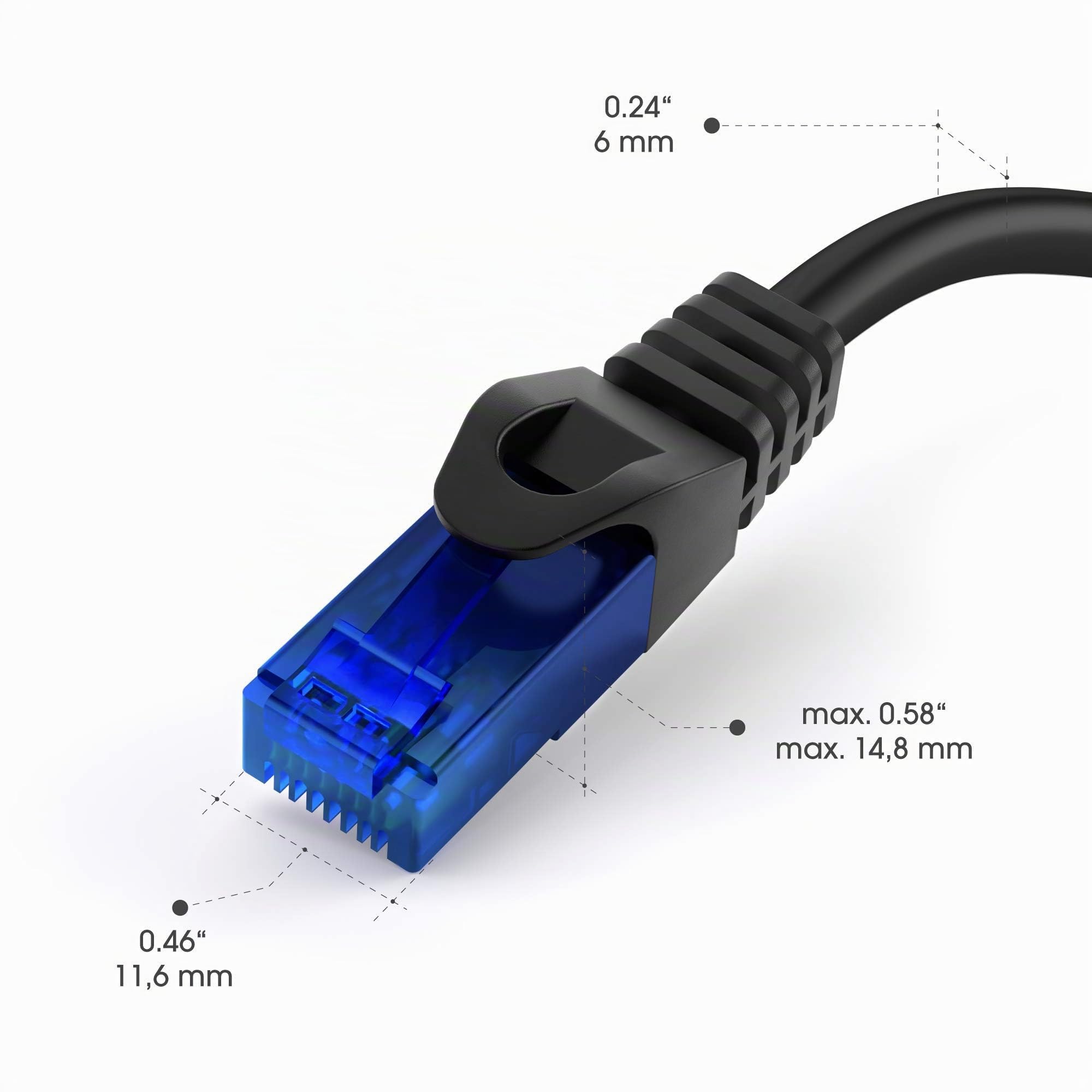 KabelDirekt – 20m – Câble Ethernet, Câble Réseau, RJ45/LAN, disponible en 0,25-30m (10Gbps, Vitesse de fibre optique pour les réseaux Gigabit, commutateur, routeur, modem, noir/bleu)