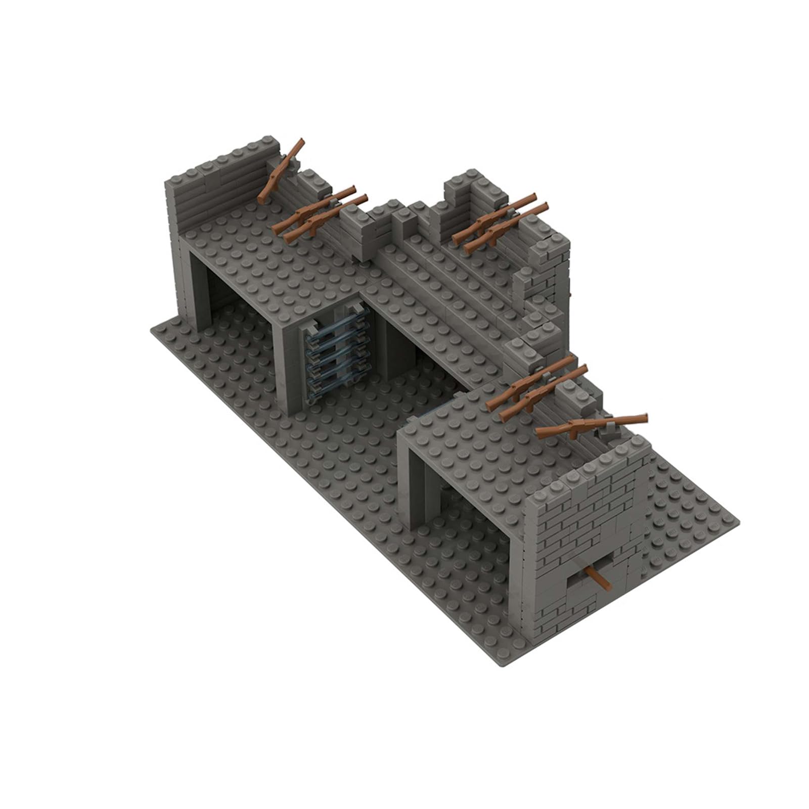 Blocchi di bloccaggio WW2 scena militare con set di armi, blocchi di costruzione base kit di costruzione diorama