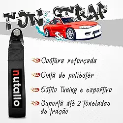Tow Strap Fita Alça de Reboque Universal para Carros Acessório Esportivo Tuning Cinta Parachoque Bordado (Nutallo)