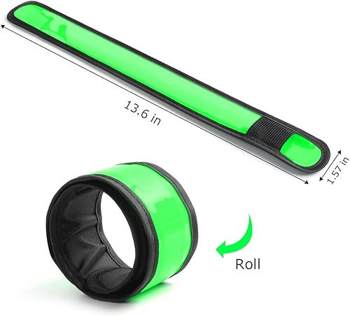 Miniatura 3 de esonstyle 6 PCS Green LED Light Up Band Slap Bracelets, Night Safety Wrist Band for Cycling Walking Running Concert Camping Outdoor Sports 6