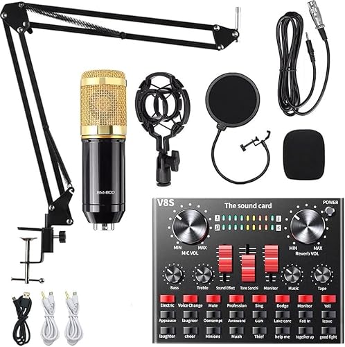 Condenser Microphone Bundle With Sound Card