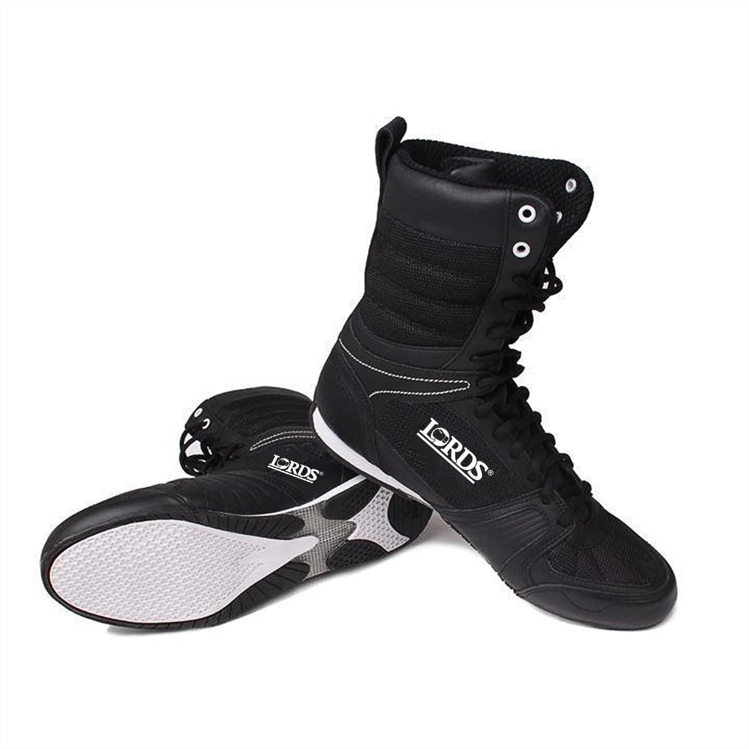 Boxing Ring Shoes, Martial Art Shoes for Sports Games for Boys and Girls- Black Color
