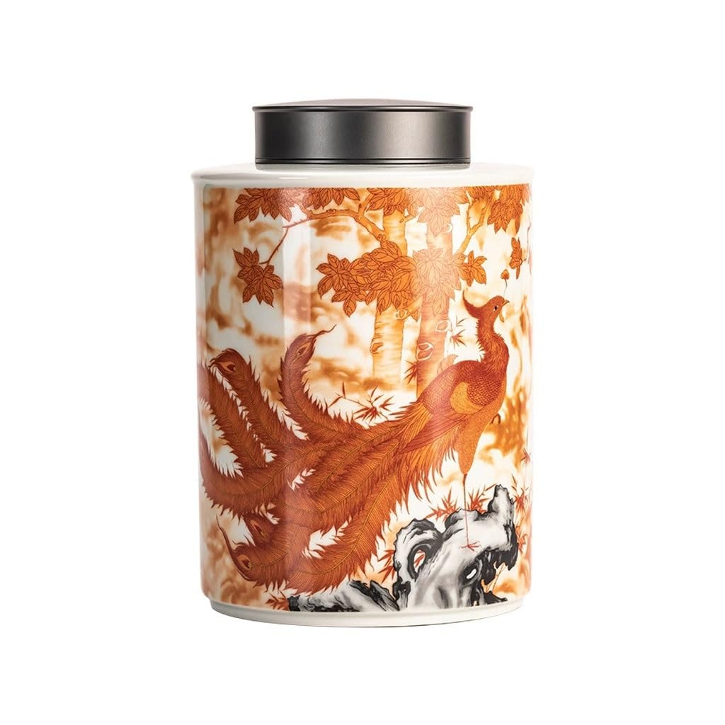 EINES Pantry Storage Containers Household Ceramic Pu'er Black Tea Tea Can Large Sealed Storage Tank Ceramic Containers for Tea, Coffee, Flour, Sugar,