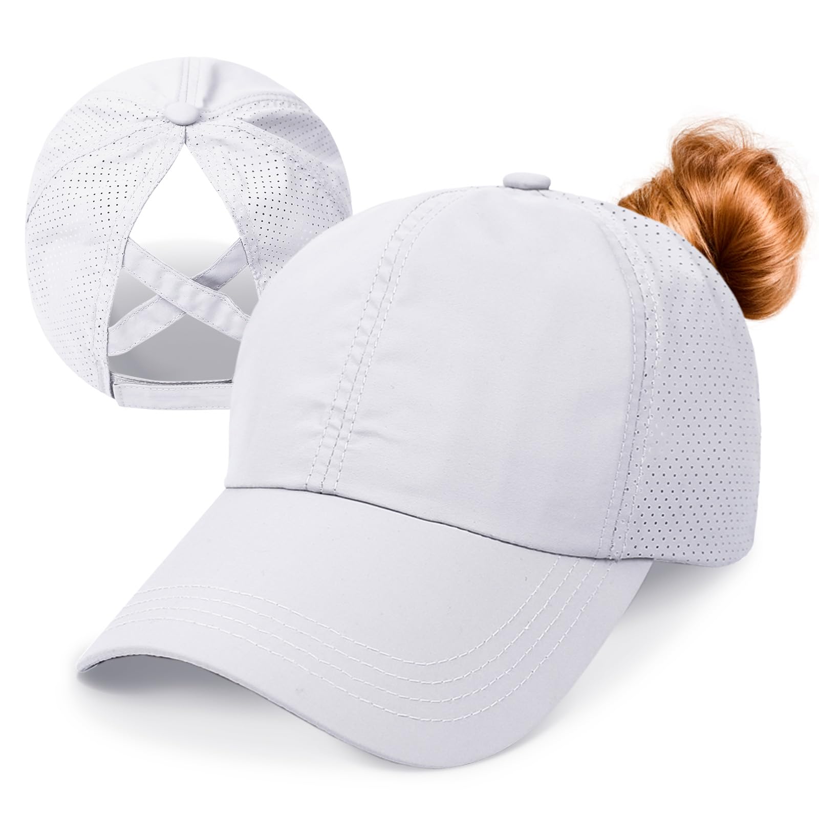 Basecap Damen Kappe Sommer aus Mesh Pferdeschwanz Cap Baseballmütze Schnell Trocknend | Atmungsaktiv | Leichte Sonnenschutz Kappe Verstellbare Baseball Cap Damen Freizeit Kappe