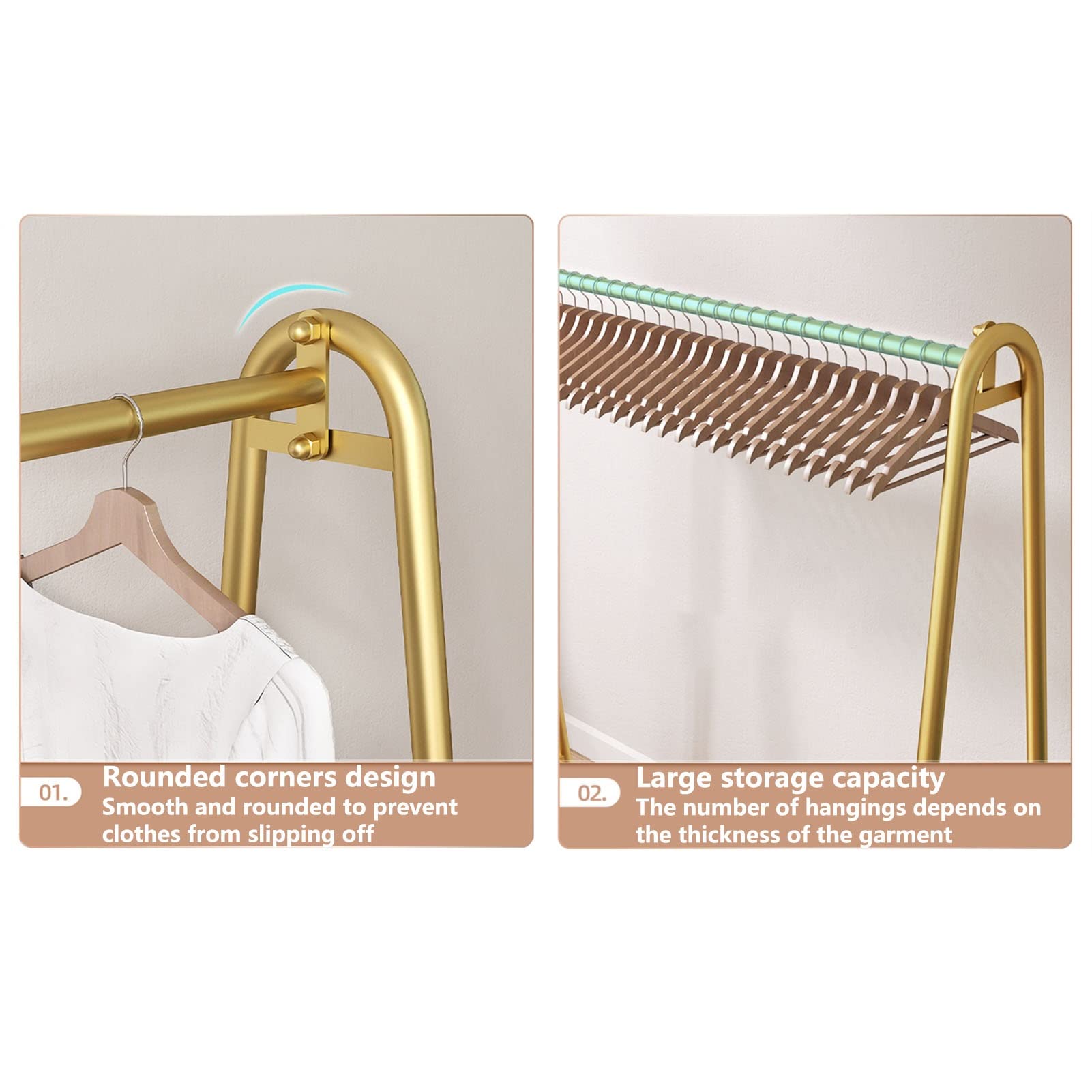 Heavy Du Metal - Appendiabiti multifunzione autoportante Hanr con ruote, asta superiore e ripiano inferiore per un facile spostamento, carrello appendiabiti bianco da 120 cm per camera da letto nizat