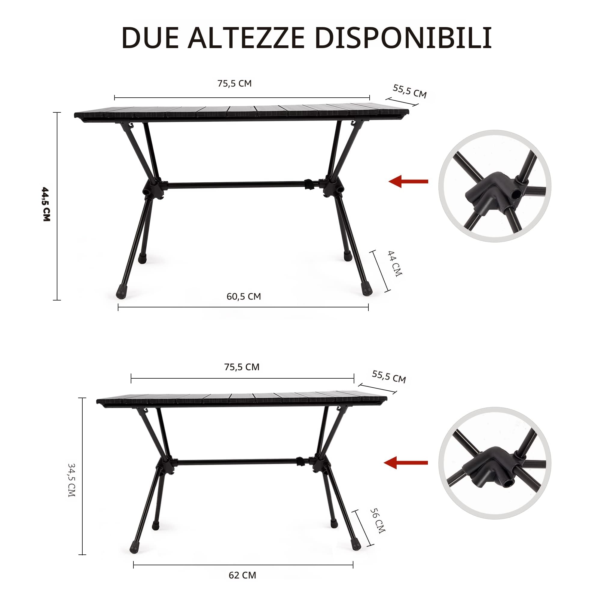 Naturehike Tavolo Rettangolare in Alluminio per Rotoli di Uova Tavolo Pieghevole Ultraleggero Pieghevole Tavolo Portatile