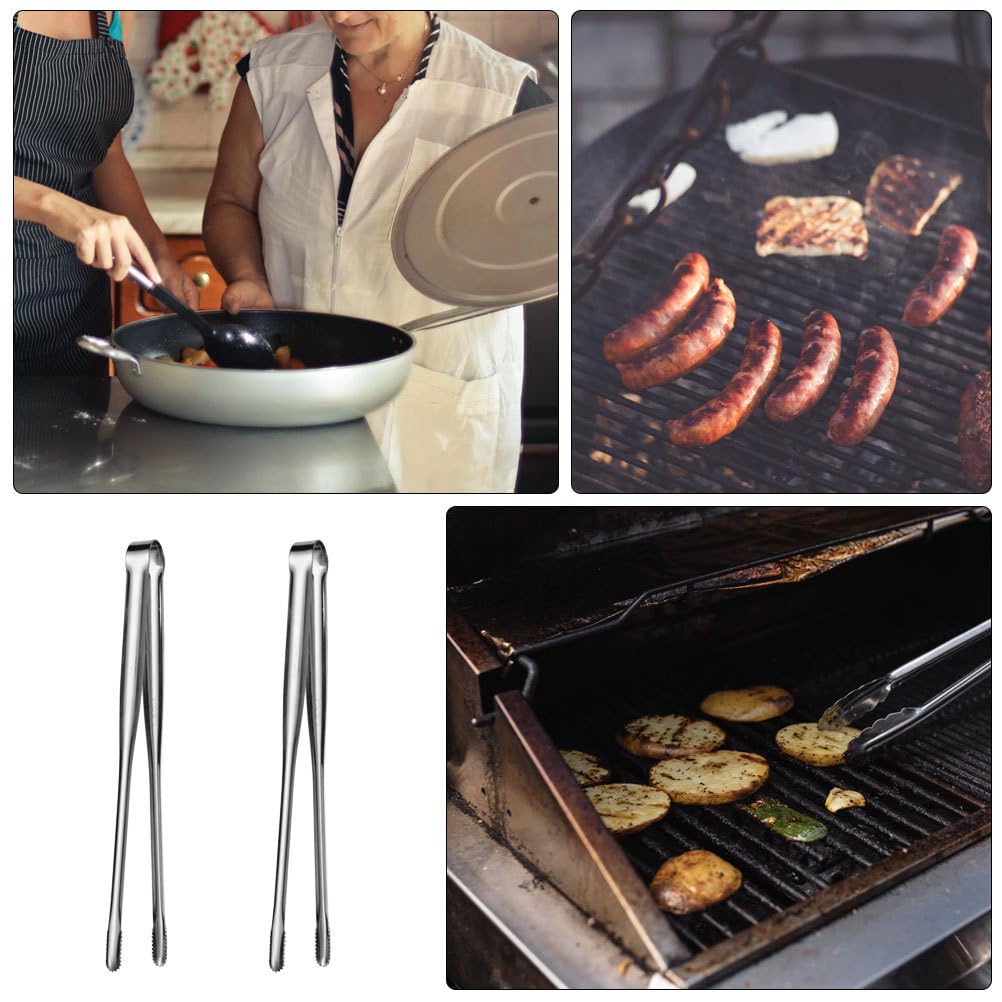 UPKOCH 2 pinze per barbecue in acciaio inossidabile 304, 30,5 cm, utensili professionali per barbecue per cucina giapponese/coreana, manico ergonomico antiscivolo con impugnatura resistente al calore