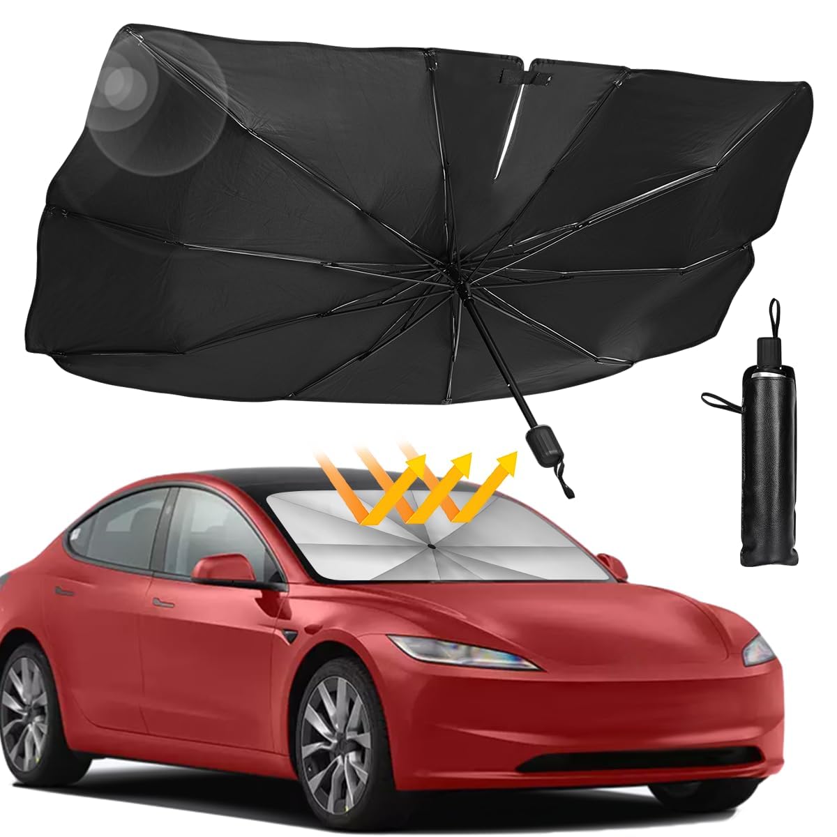 YMXFENBINGFAFAFA Sunshade for Peugeot 208 II P21 2019-2026, 140x79cm car windscreen sun shade for dashboard protection, summer heat reduction and uv ray blocking performance