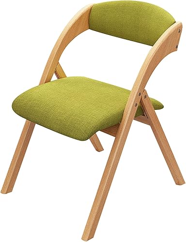 QQXX Silla plegable de madera con respaldo cómoda silla de comedor plegable con asientos acolchados silla plegable de madera portátil para oficina