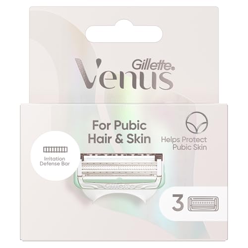 Gillette Venus For Pubic Hair & Skin Womens Razor Blade Refills 3 Count