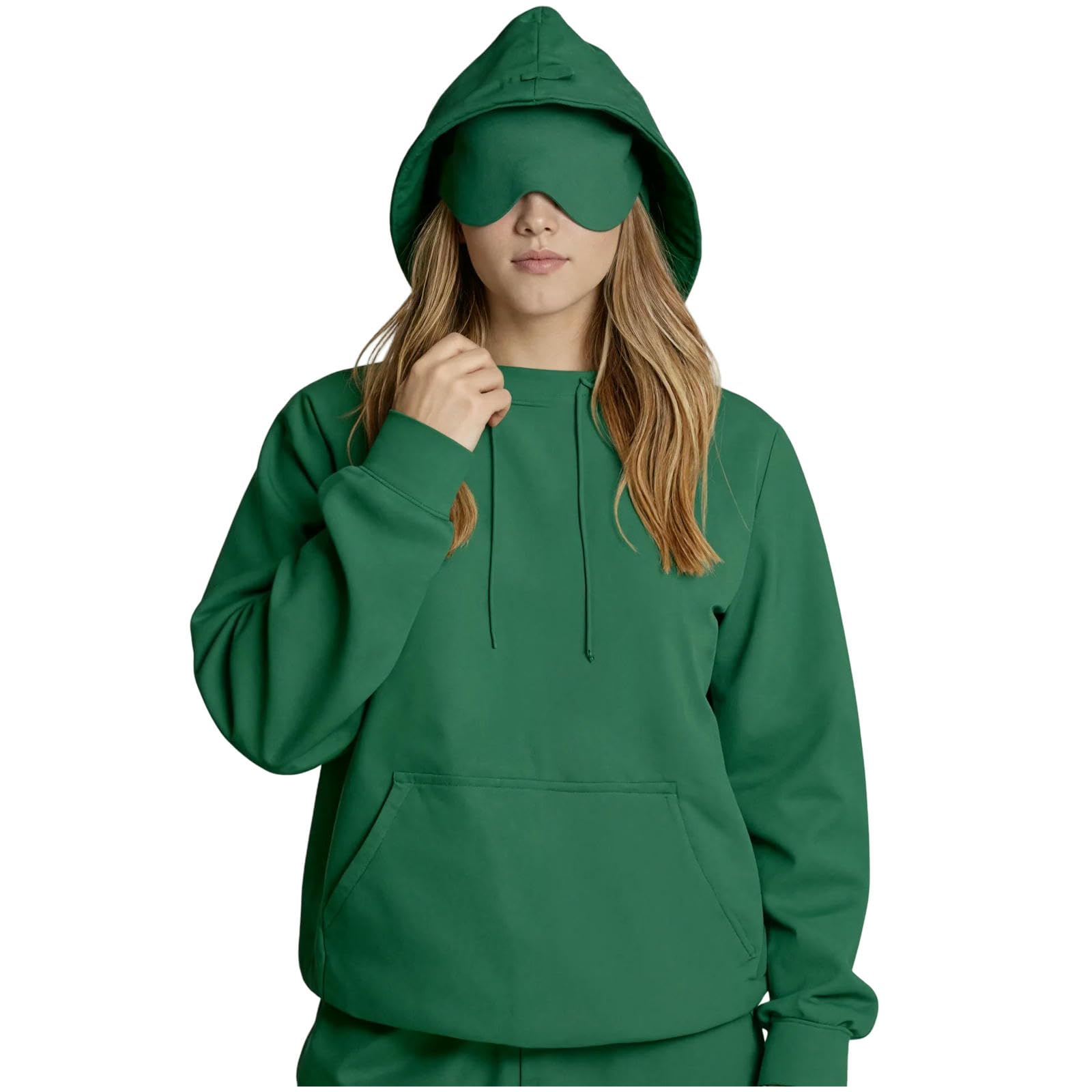 Bluza z kapturem damska kieszonkowa maska na oczy bluza z kapturem tryb podróżny sweter jesień zima