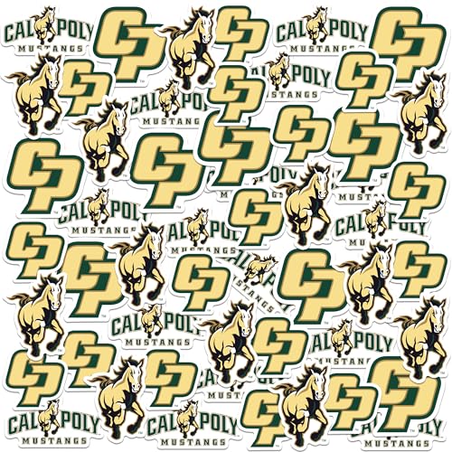 California Polytechnic State University Spirit Logos 50ct Vinyl Large Deluxe Stickers Variety Pack - Laptop Water Bottle Scrapbooking Tablet Skateboard Indoor/Outdoor