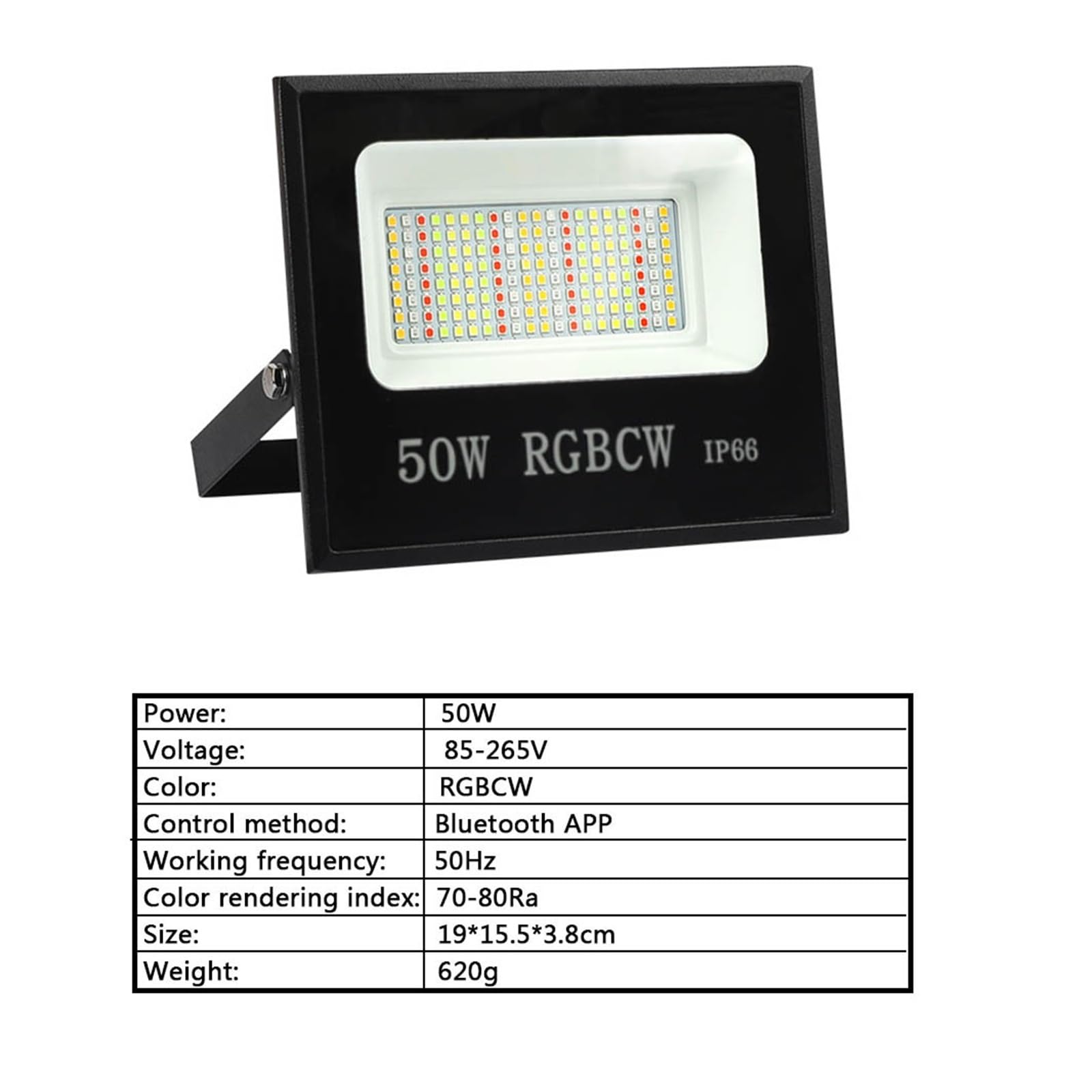 Reflektor LED zewnętrzny Reflektor LED RGBCW Intelintny Reflektor Reflektor Zewnętrzny 30W 50W 100W Wodoodporny Tuya Kontrola Aplikacji(50W RGBCW Smart)