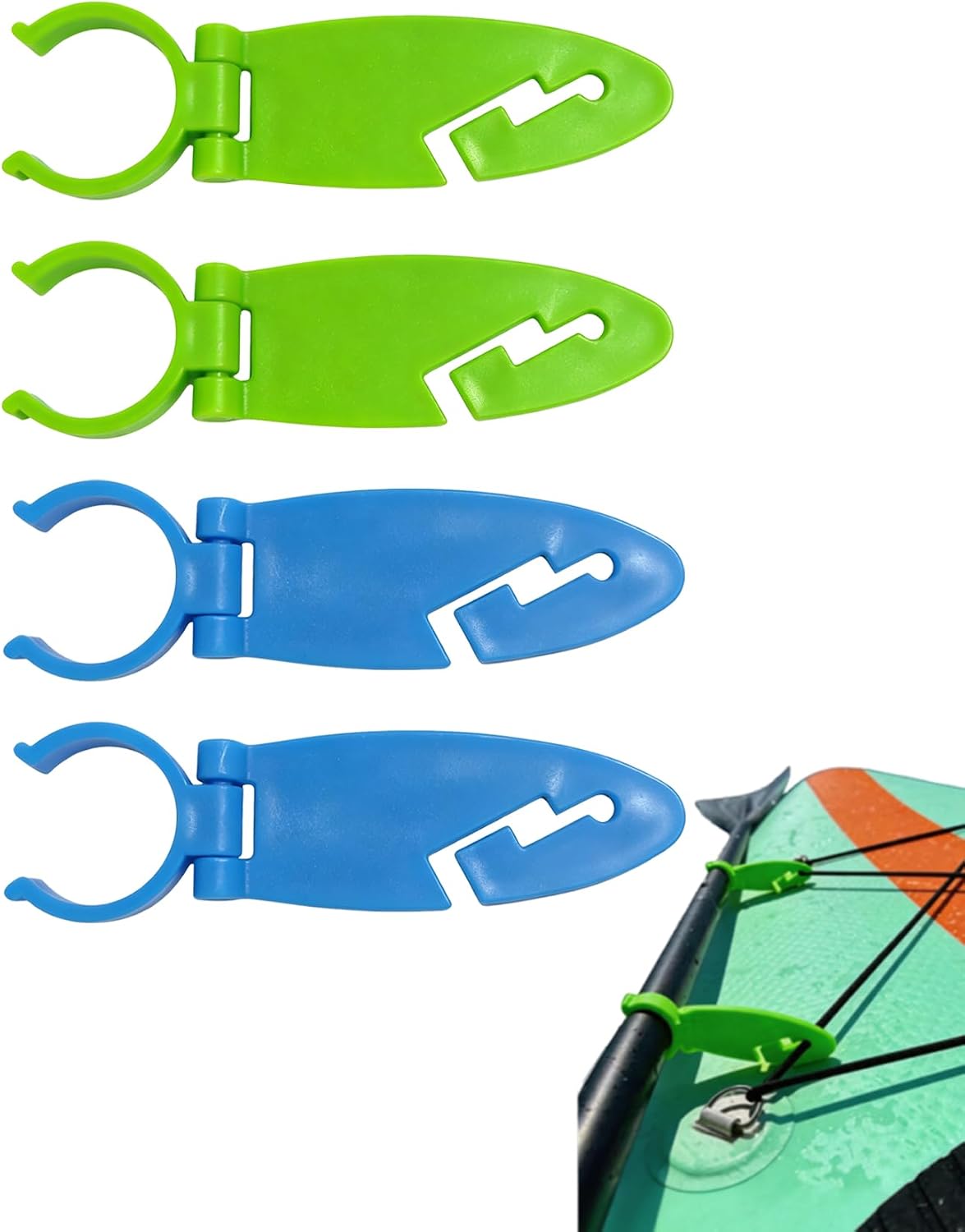 4Pcs Paddle Clips Holder, Tie Down Strap Retainer, Secure Convenient Transport Straps for Kayak, Surfboard and Paddle Board