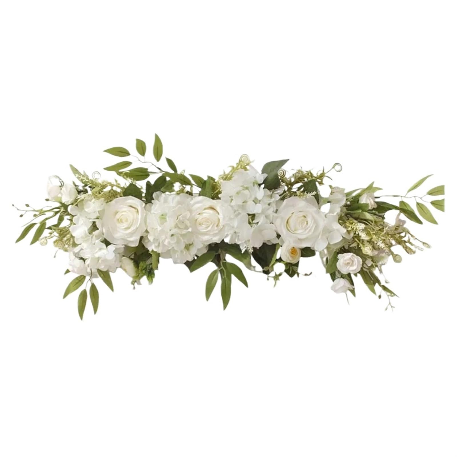 EKalgretrA Flower Arch Wedding Arch Flower White Rose Artificial Table Flowers Backdrop Wall Arches Decor Party Stage Floral(White)