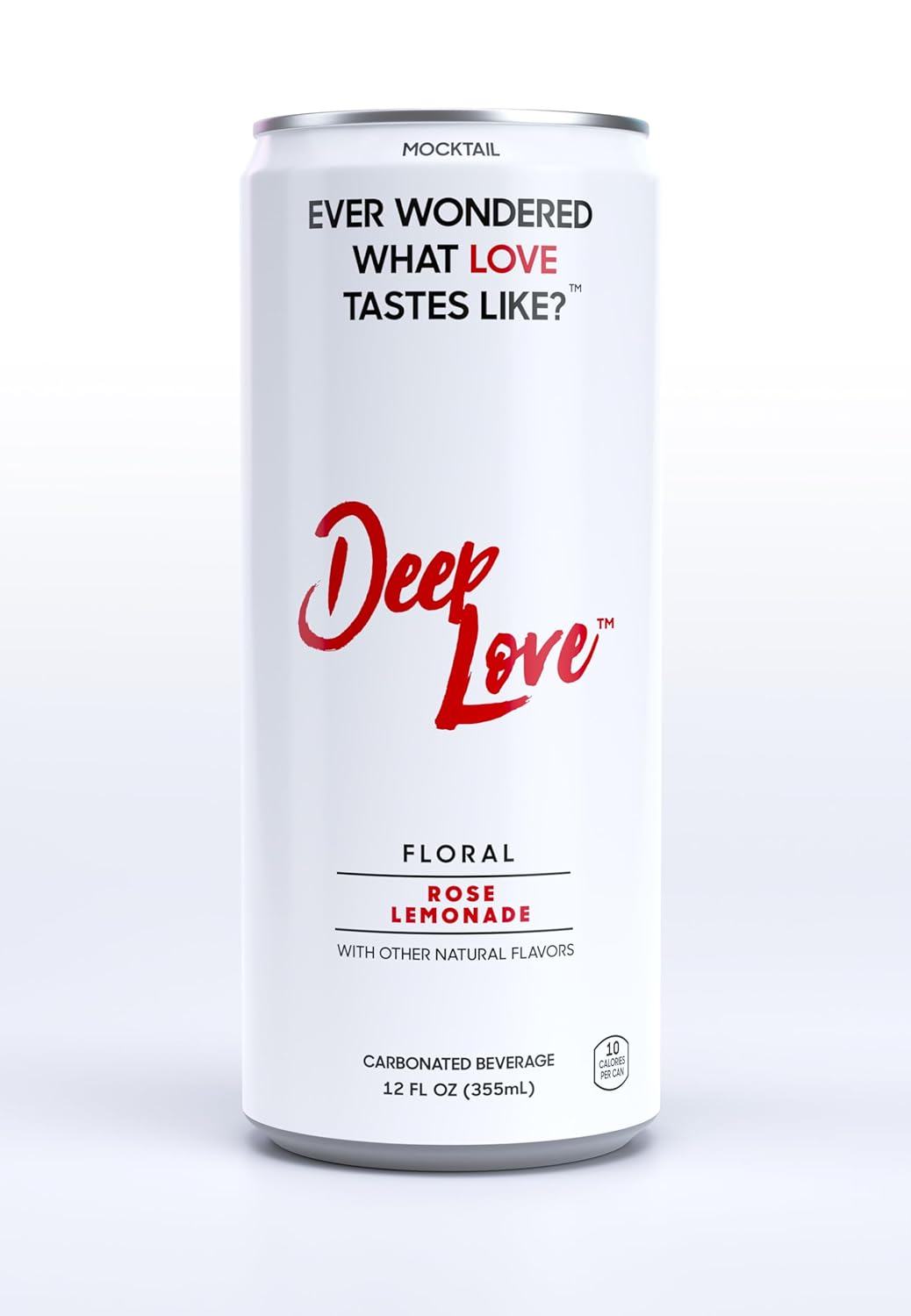 Deep Love: Floral Rose Lemonade. 12Pack. 12oz Sleek BPA Free Can. No-Added Sugar. 10Cal. All-Natural Lemonade – Beverages with Floral Essences – Non-Alcoholic Drinks with Rose, Elderflower, Woodruff Flavors. Carbonated. (Pack of 12, Rose Lemonade)