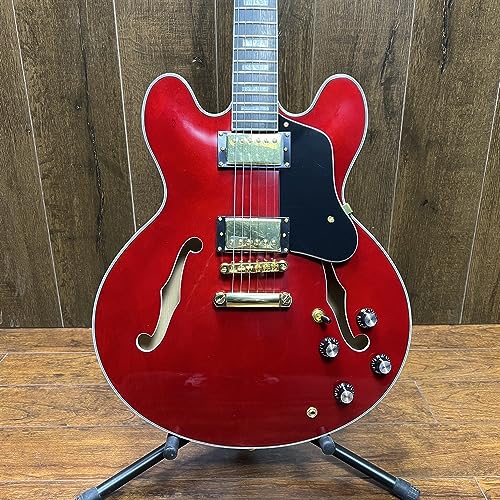 Guitare électrique 335 Custom rouge avec table en érable Tiger Maple