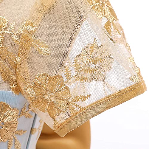 Nnjxd Baby Girls Formal Dress Bowknot Baptism Embroidery Tutu Dress With Headwear Size (70) 0-6 Months Yellow 2(With Headwear) #TOP3