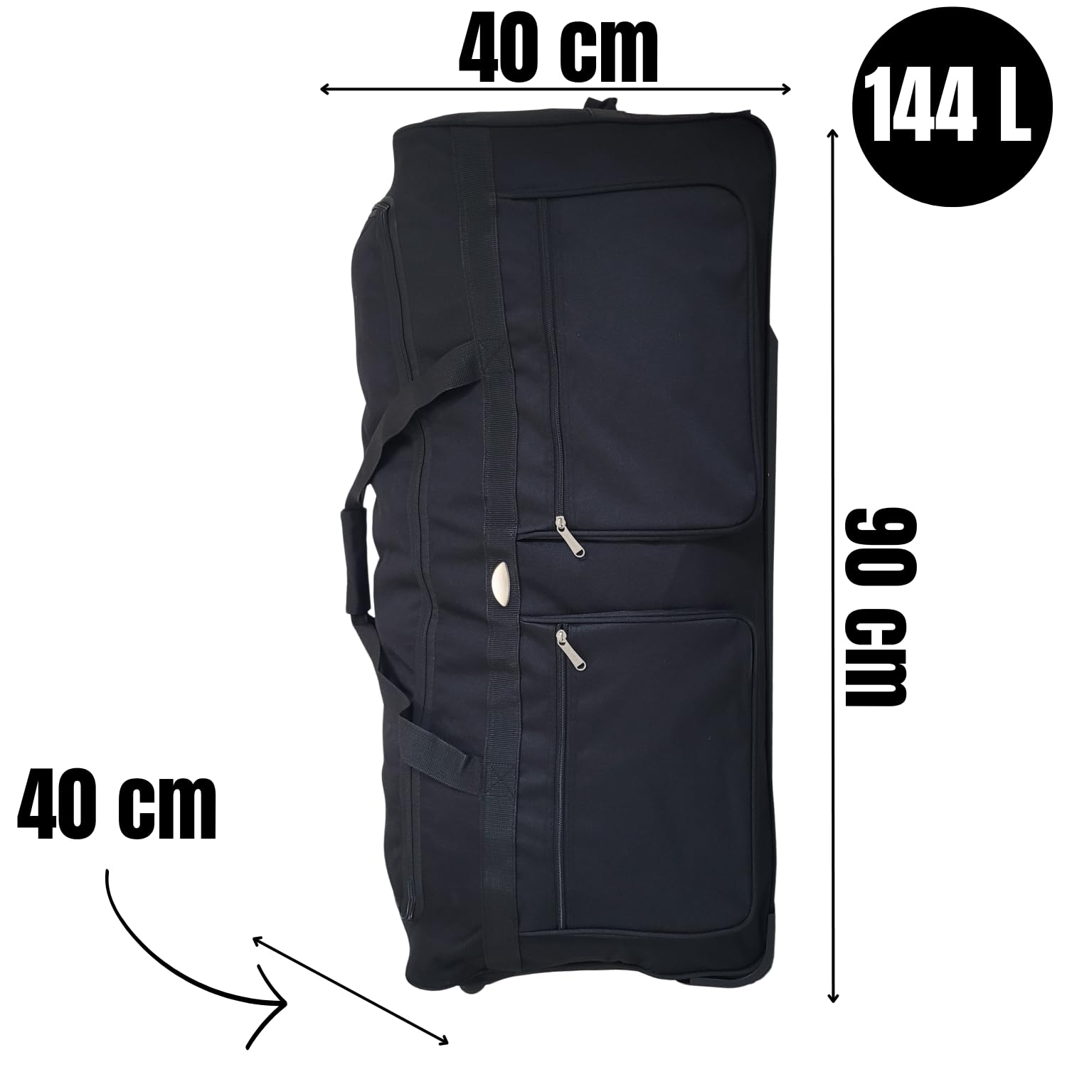 Borsone da Viaggio con Ruote 90 cm – XXL Grande Capacità, Nylon 900D Ultra Resistente e Leggero, con Maniglia Telescopica, Tasche Zip, Perfetto per Viaggi, Sport e Weekend