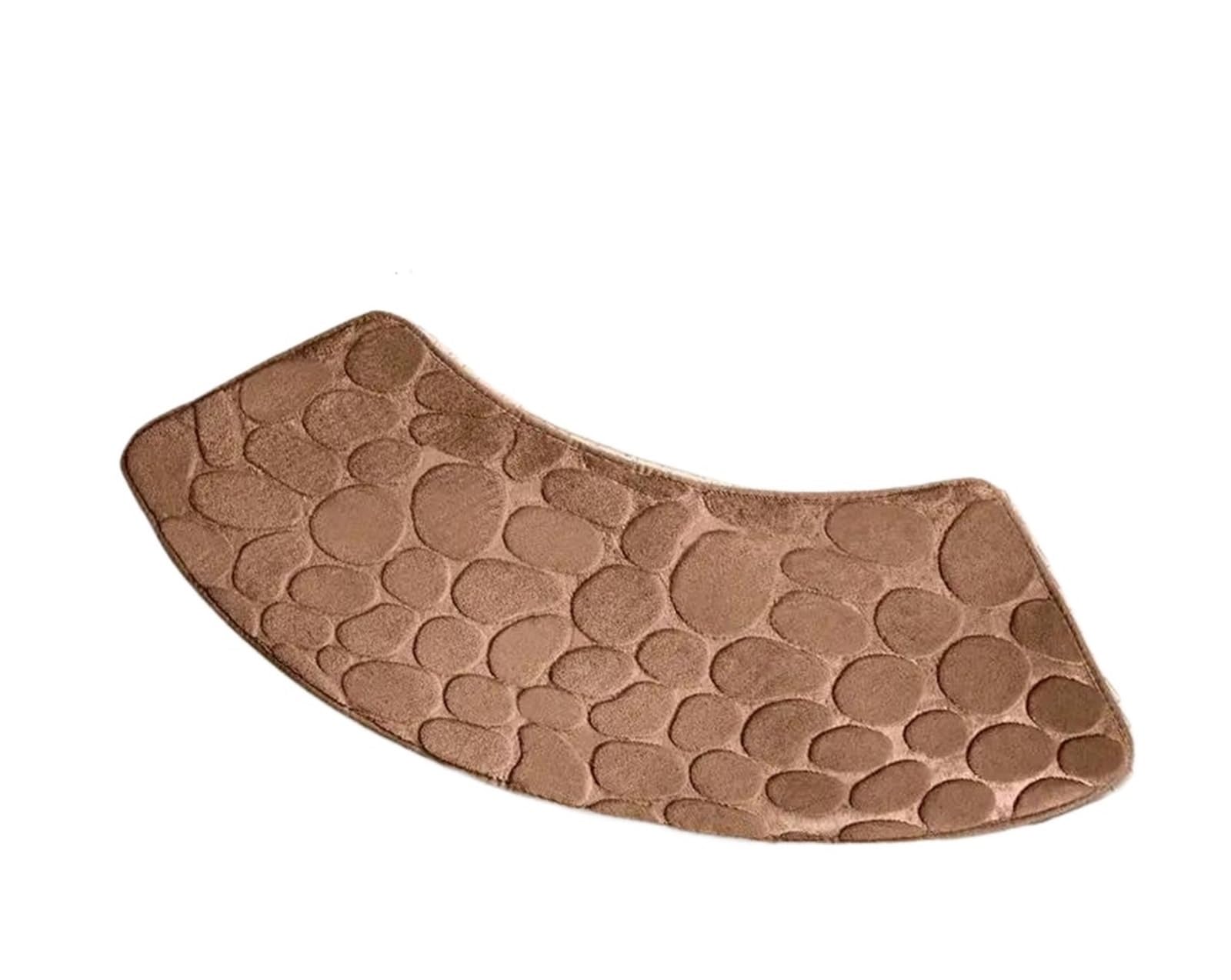 Curved Bath Mat Curved bathroom mat thickened shower room absorbent door toilet non-slip entrance For the bathroom(Coffee)