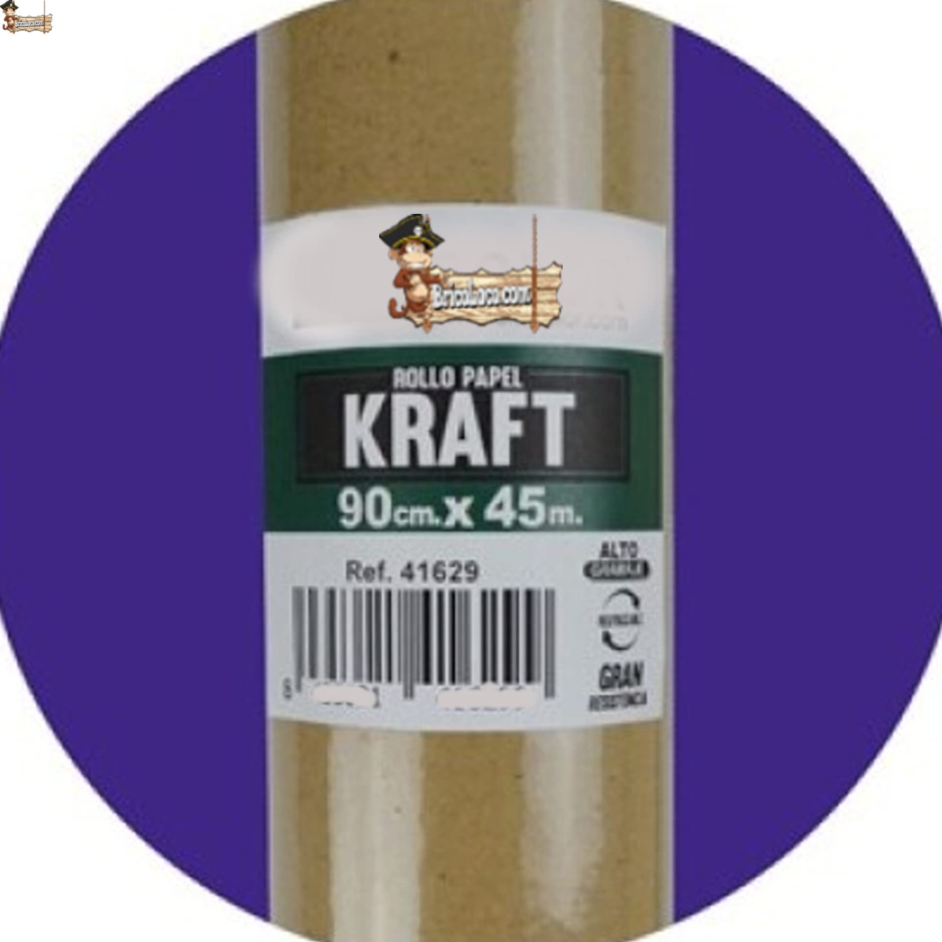 BricoLoco.com Brązowy papier pakowy w rolce, pakowanie, pakowanie, pakowanie, prezenty, wysyłka, rękodzieło (90 cms. x 45 mts, 1)