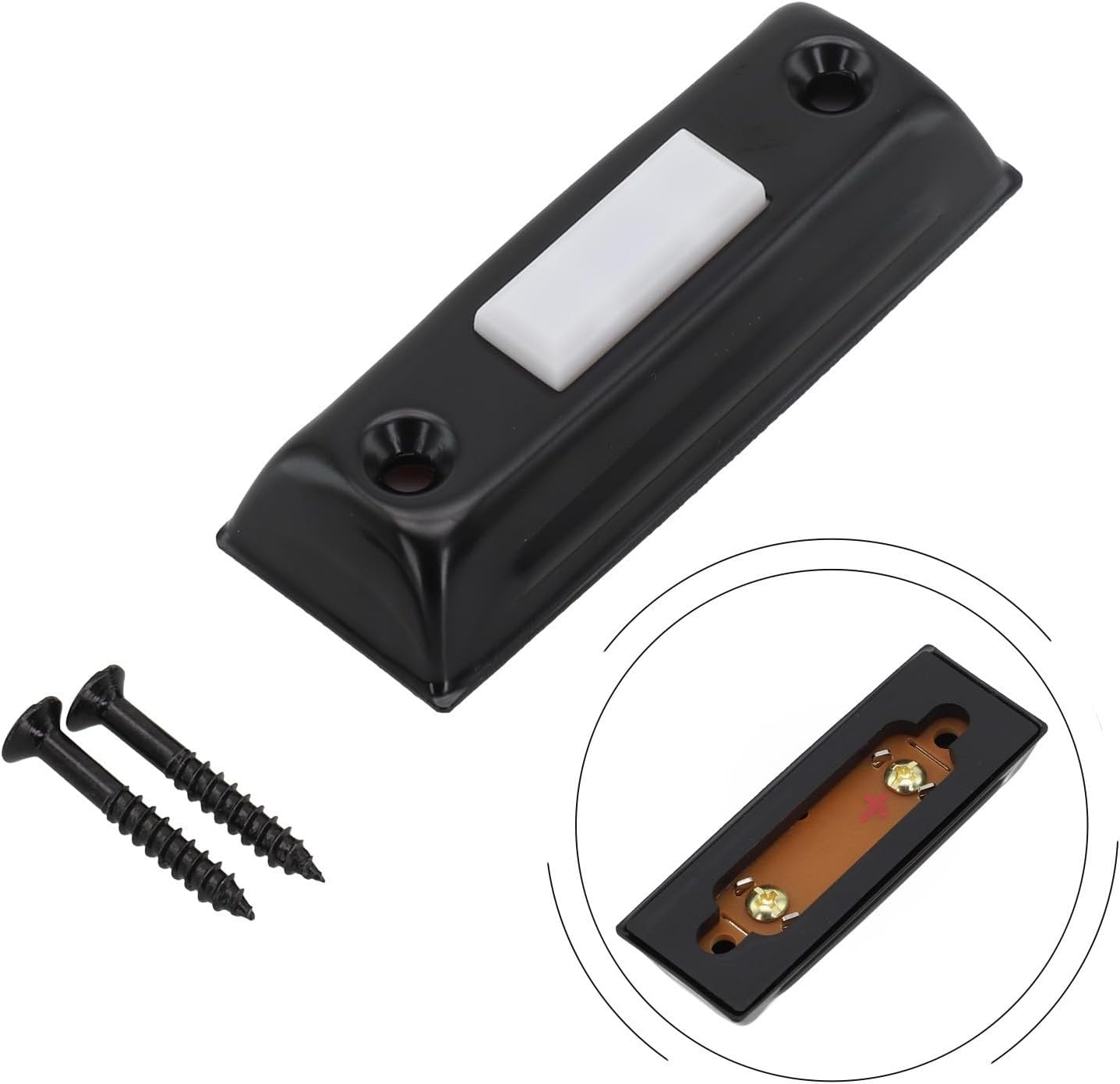 Wired Doorbell Button, Wired Door Bell Push, Weather Resistant Wall Mounted Replacement for Wired Doorbells